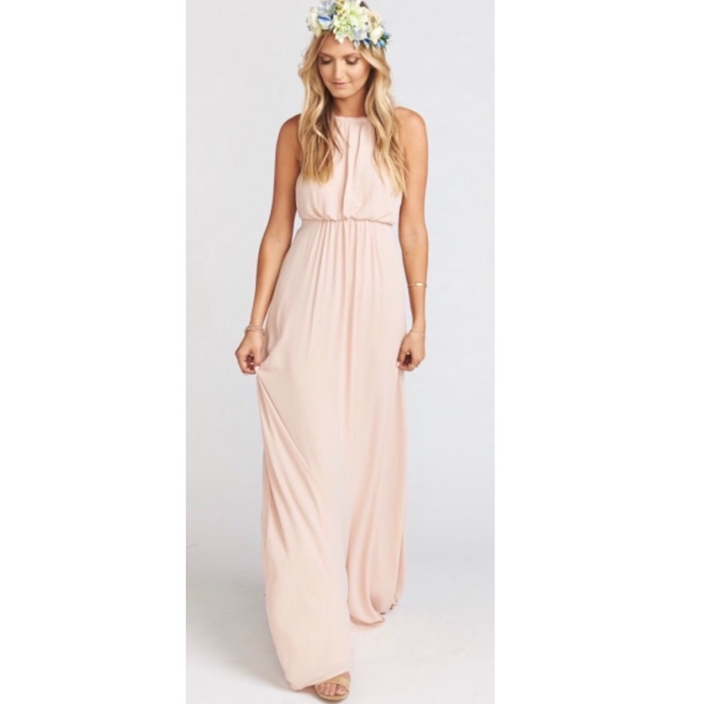 AMANDA MAXI DRESS ~ DUSTY BLUSH CRISP